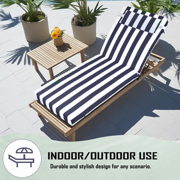 Outdoor Chaise Lounge Cushion, 72 In. X 21 In. X 3 In. Waterproof Fade-Resistant Patio Chair Pad For Pool Beach - Image 6