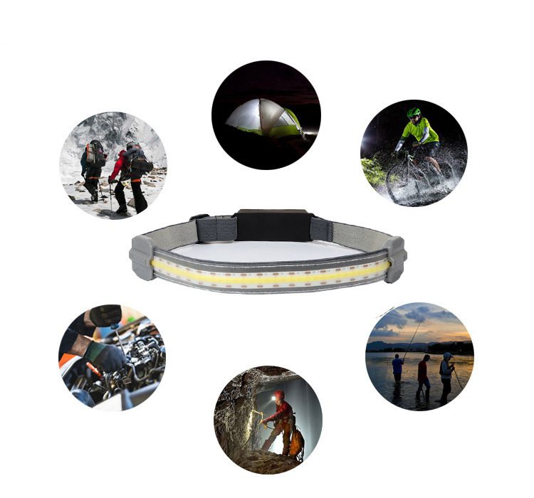 COB Headlight Red Light Warning Portable Headlight USB Rechargeable Headlight Flashlight 3 Lighting Modes Working Light - Image 2