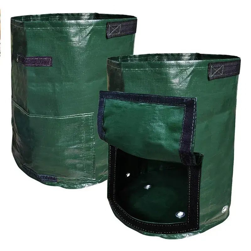10 Gallon -6 Pack Potato Grow Bags, Heavy Duty PE Fabric Pots With Flap And Handles, Green Planter Bags For Potato Vegetables Outdoor Garden, For All Plants Growing - Image 10
