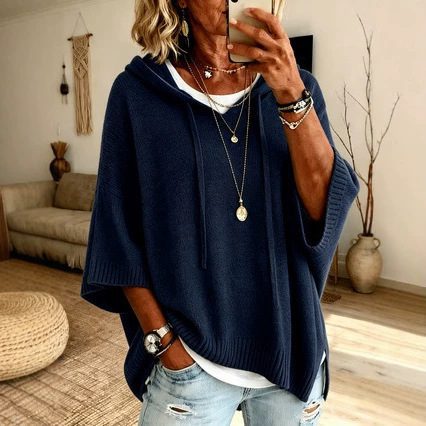 Womens Knitted New-Style Hooded Drawstring Sweater - Image 5