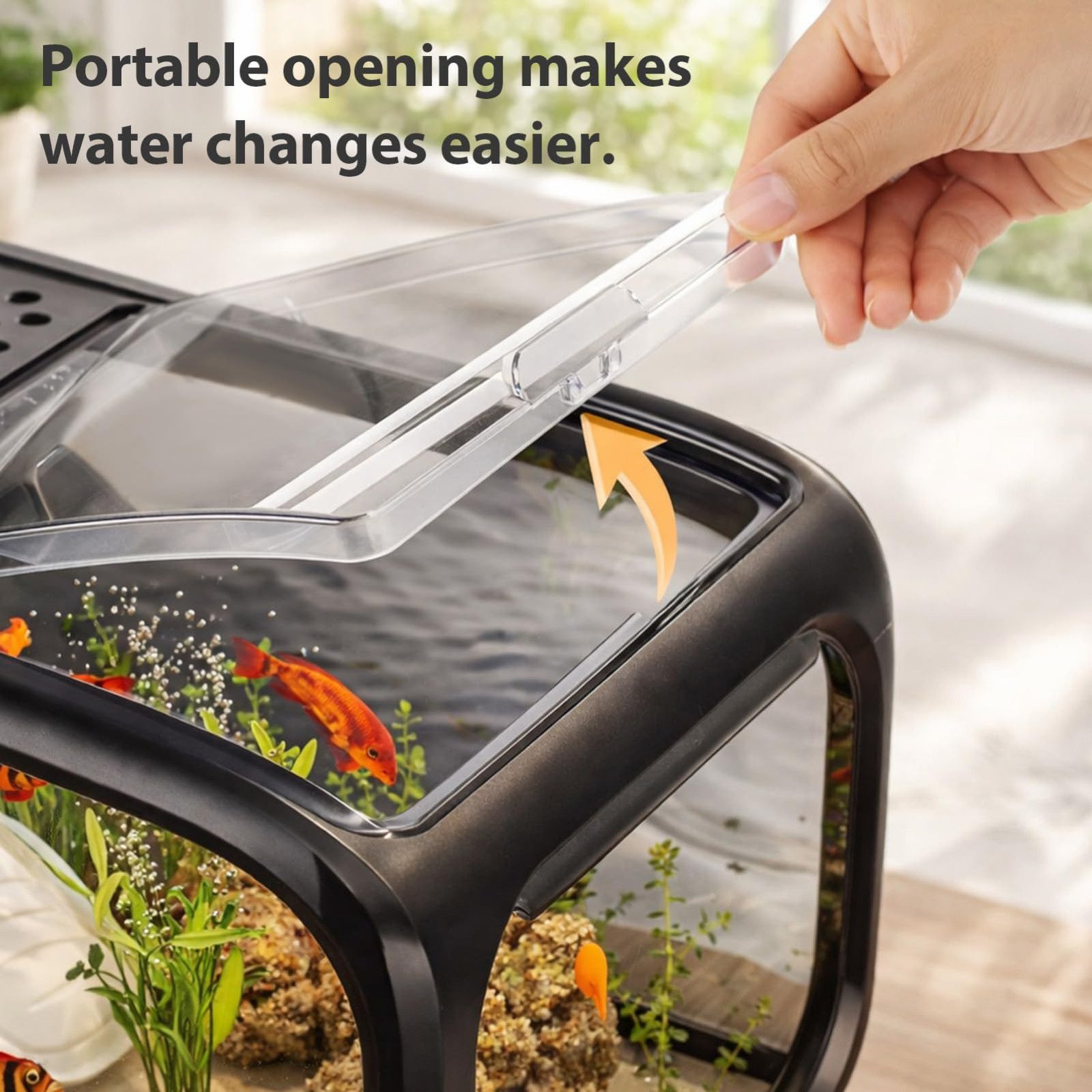 Compact Betta Fish Tank Kit Clear Desktop Aquarium With Ecological Cycle System - Image 9