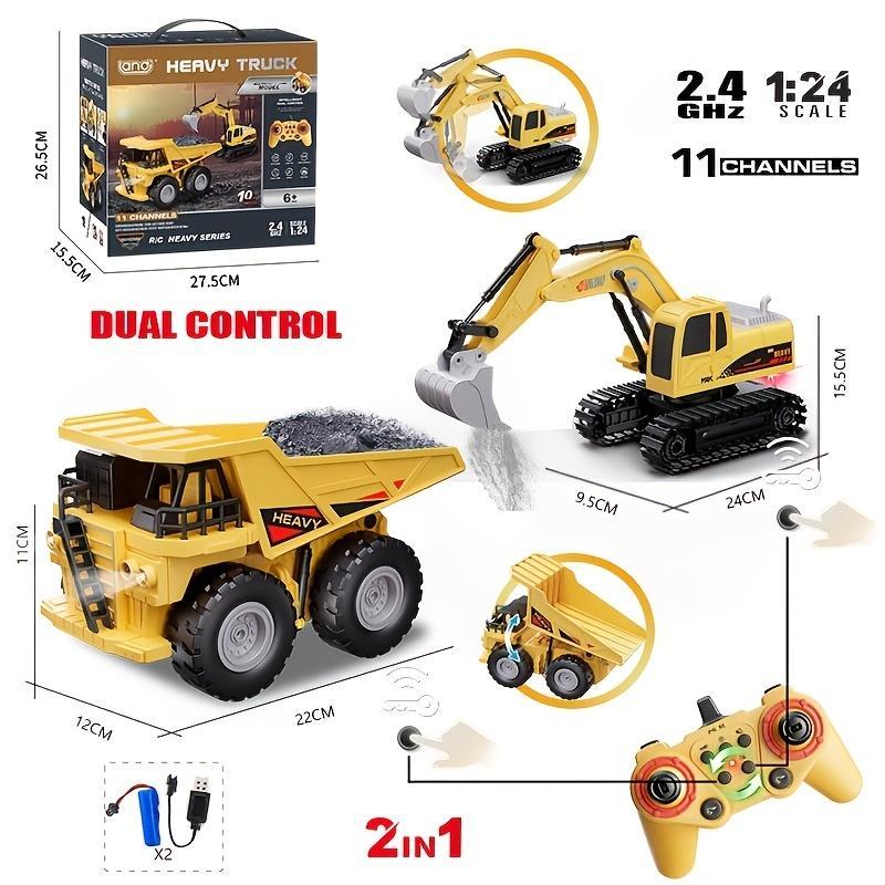 Remote Control Excavator Construction Vehicle Set Educational Construction Toy For Children - Image 3