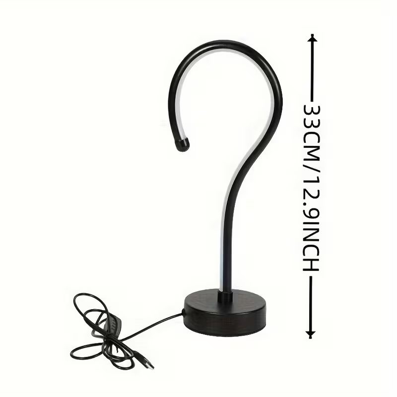 2PC Creative Question Mark Shape Table Lamp, USB Three-color Dimming Desktop Decoration Table Lamp - Image 5