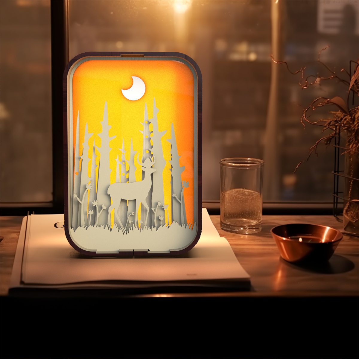 Woodcarving Light Creative Gift Minimalist Bedside Night Light Decoration Desktop Decoration Birthday Gift - Image 3