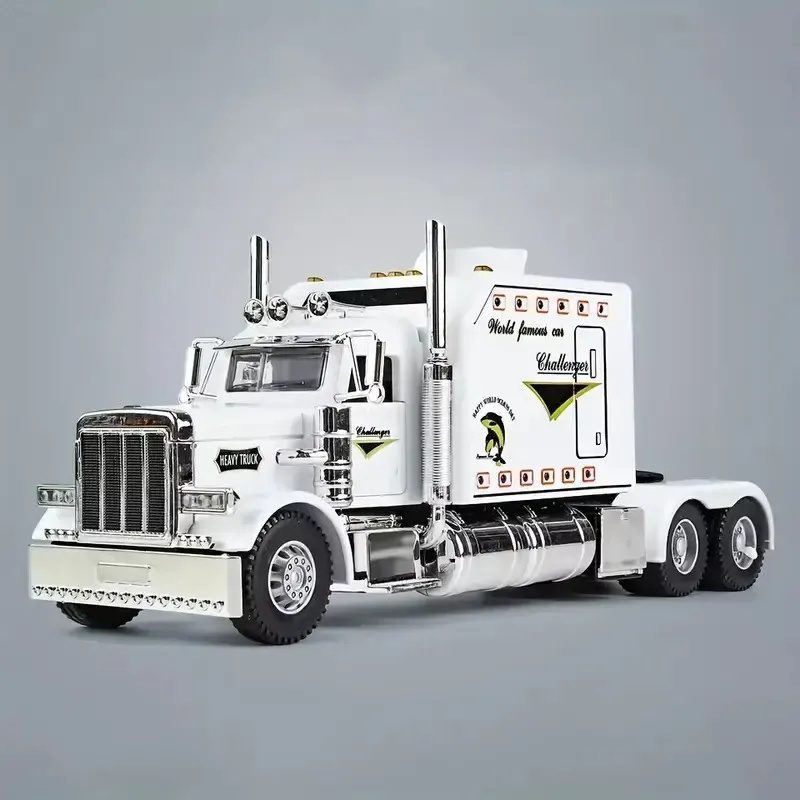 Rear Pull Truck -1-24 Ratio Collectible Alloy Model Car Toy With Realistic Design, Detailed Wheels And Chrome Elements, Perfect Gift For Young People, Birthday Present - Image 8