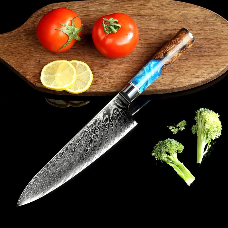 سكين مطبخ بنقشة ديكورية (Pattern Kitchen Knife) – سكين تقطيع احترافي بنقشة مزخرفة وشفرة حادة للاستخدام في المطبخ