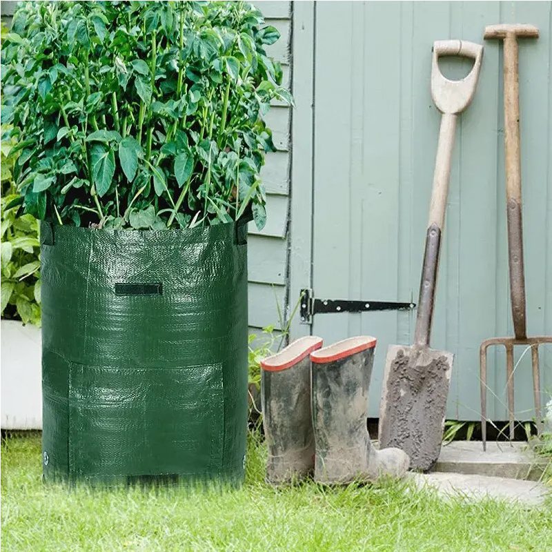 10 Gallon -6 Pack Potato Grow Bags, Heavy Duty PE Fabric Pots With Flap And Handles, Green Planter Bags For Potato Vegetables Outdoor Garden, For All Plants Growing - Image 7