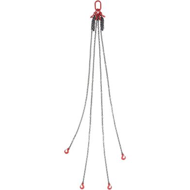 Chain Sling, 5/16 Inch X 10 Ft Lifting Chains With Hooks, G80 Engine Chain Hoist Lifts, 11000 Lbs/5 Ton Lifting Sling Chains For Engine Hoist, Engine Lift Chain With 4 Leg Grab Hooks & Adjusters