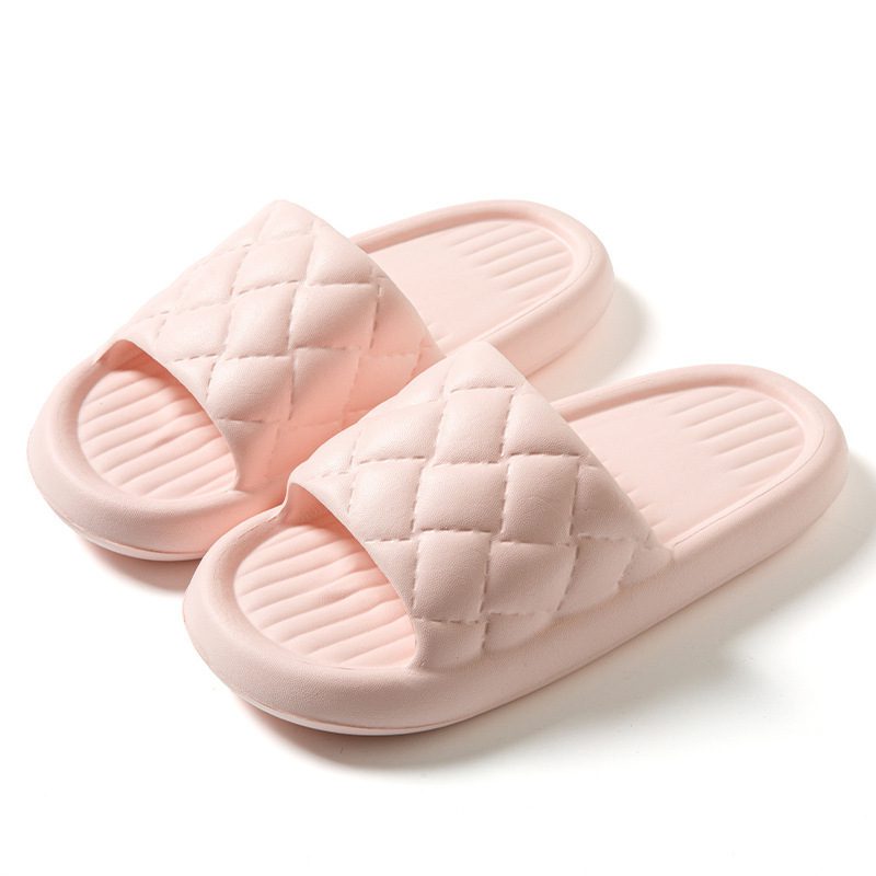 New Rhombus Home Slippers Summer Non-slip Floor Bathroom Slipper Lightweight Simple House Shoes For Women Men - Image 10