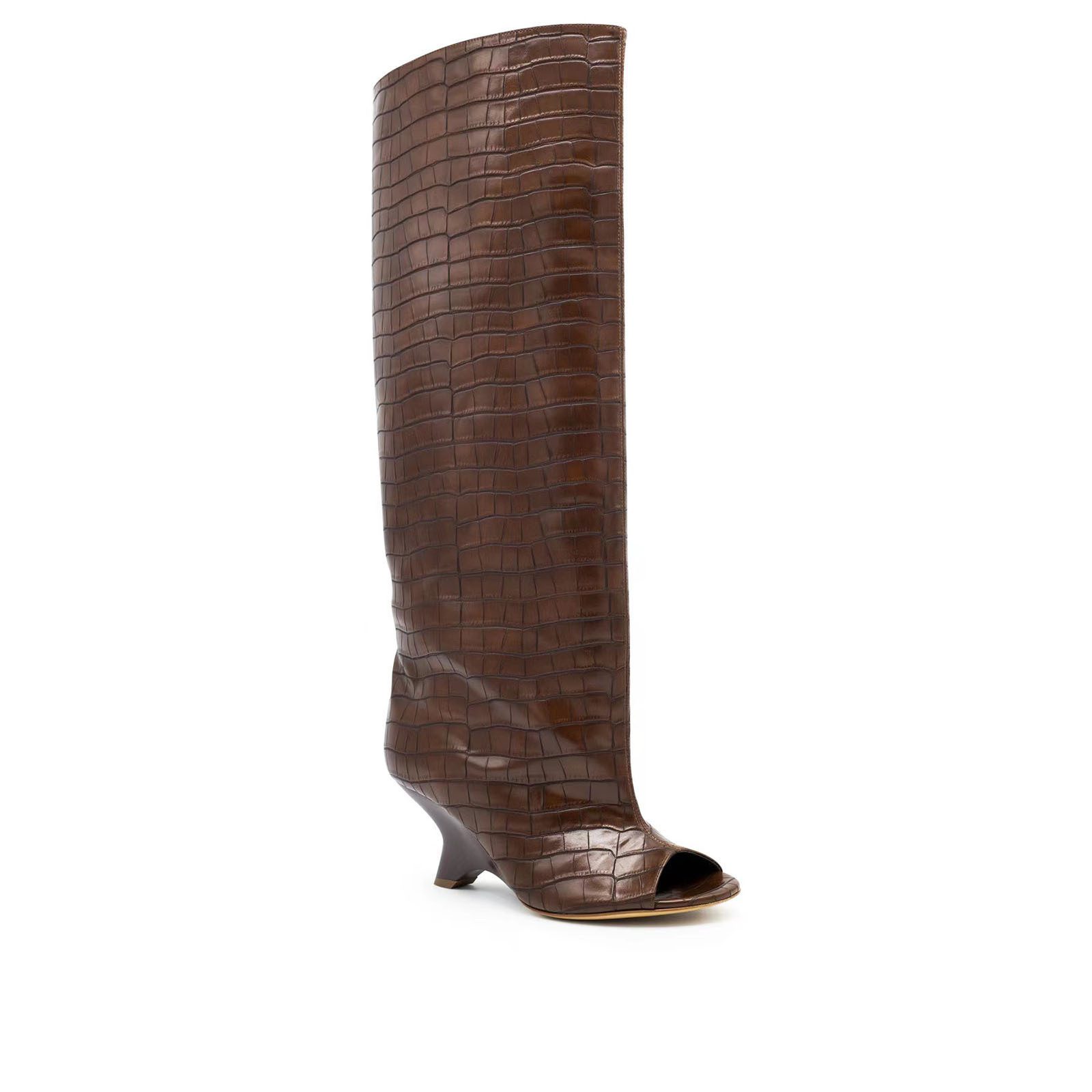 Women's Peep Toe Wedge Suede High Heel Party Banquet Sandal Boots - Image 5