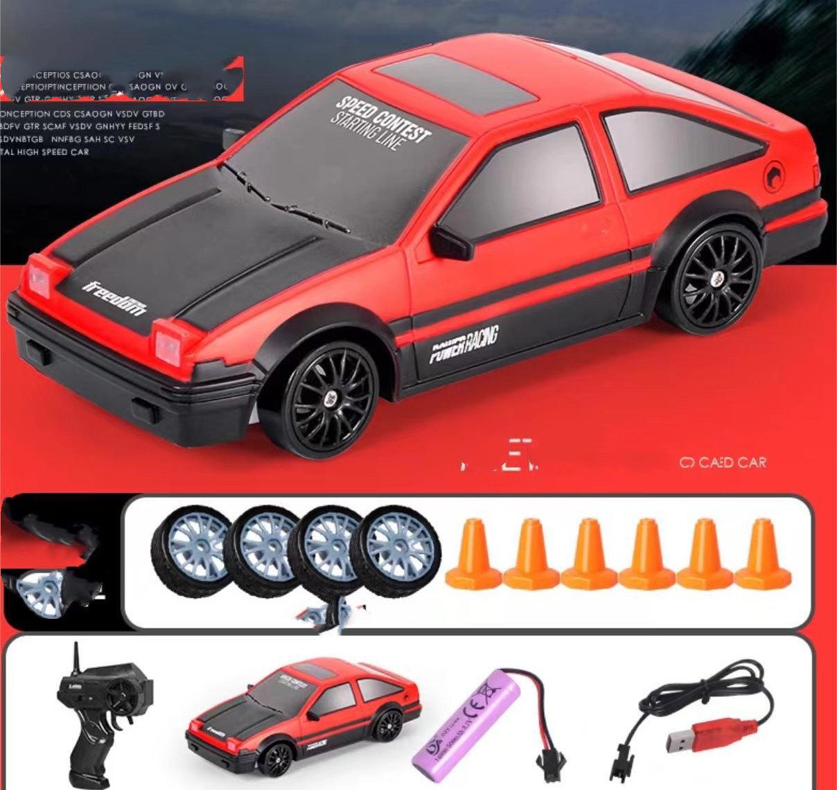 2.4G Drift Rc Car 4WD RC Drift Car Toy Remote Control GTR Model AE86 Vehicle Car RC Racing Car Toy For Children Christmas Gifts - Image 4