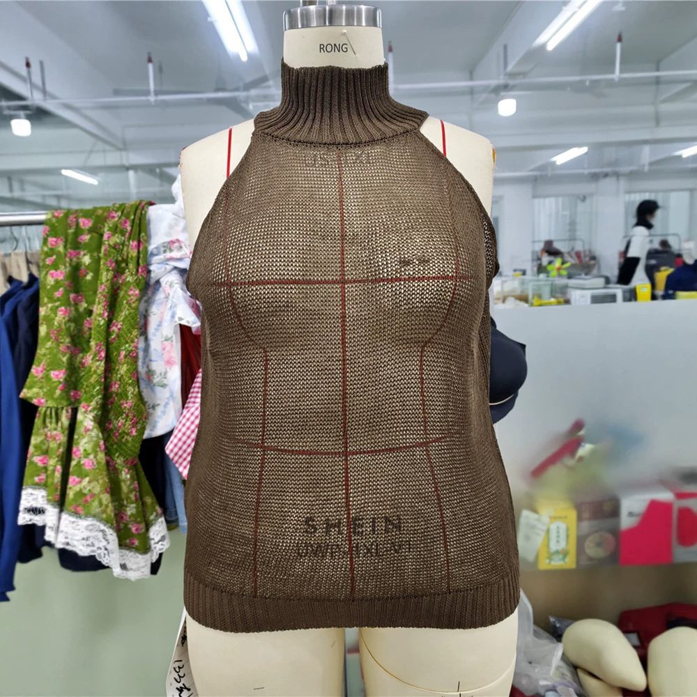 Womens Solid-color Loose-fitting Casual Hollow-out Pullover Top - Image 4