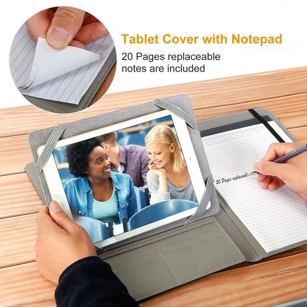 Organizer Case For 9.7in Tablet PC Business Tablet Portfolio With A5 Notepad Paper Pad Card Holder - Image 4