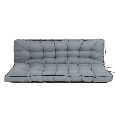Outdoor Swing Cushions 70 Inch,Waterproof 4in Thick Porch Swing Cushion Replacement With Backrest And Ties,Comfortable 2-3 Seat Pation Swing Pad For Backyard,Garden,Lawn,Outdoor Furniture Light Grey