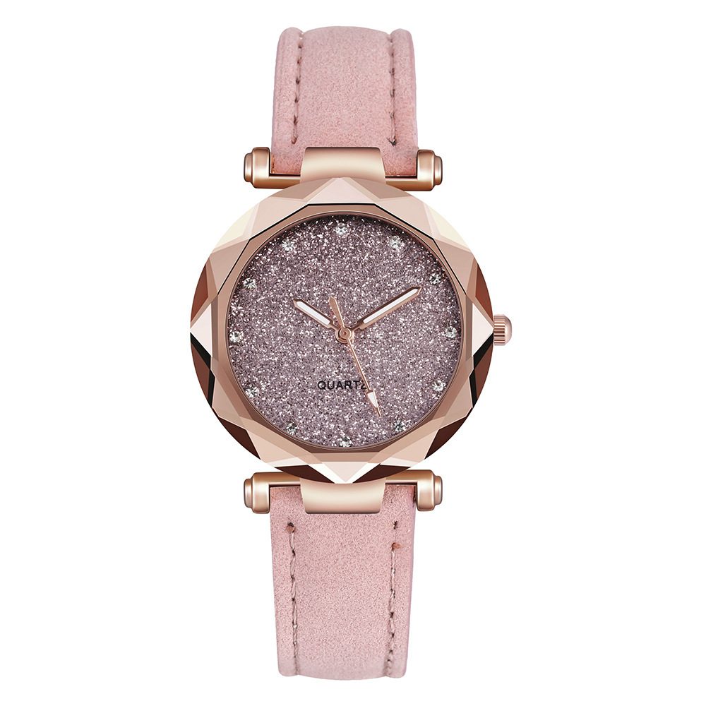 Casual Women Romantic Starry Sky Wrist Watch Leather Rhinestone Designer Ladies Clock - Image 3