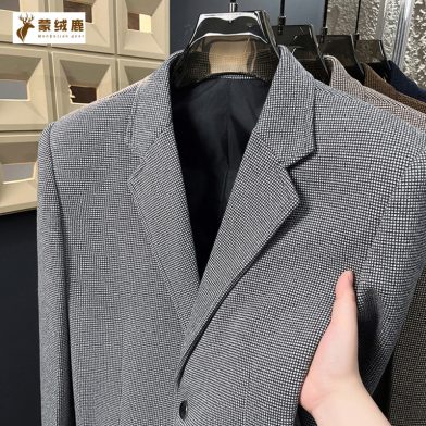 Lightly Mature-style Casual Mens Heavy Wool Suit For Spring And Autumn