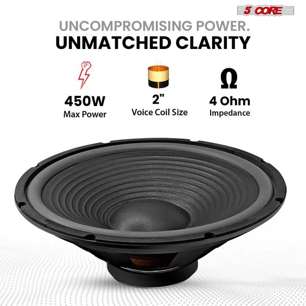 5 Core 15 Inch Guitar Speaker Replacement 450W 4 Ohm Low Distortion For Electric Guitar Amp Cabinet - Image 3