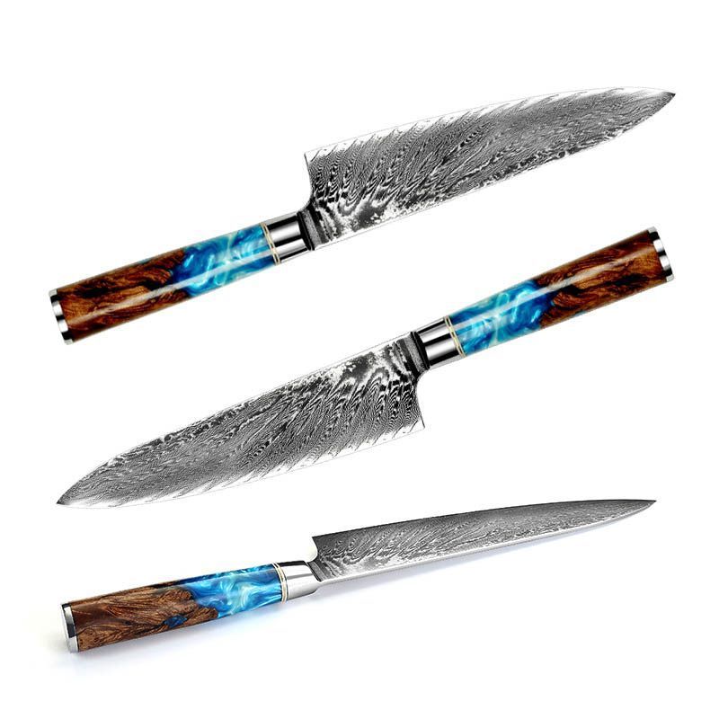 سكين مطبخ بنقشة ديكورية (Pattern Kitchen Knife) – سكين تقطيع احترافي بنقشة مزخرفة وشفرة حادة للاستخدام في المطبخ - الصورة 2