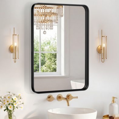 Wall Mirror With Rectangular Metal Frame