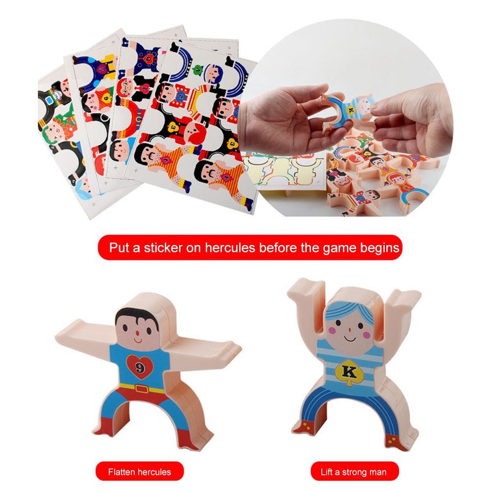 Multiplayer Cartoon Hercules Building Blocks Parent-child Interactive Toy Stacking High Game Balance Plastic Blocks - Image 3