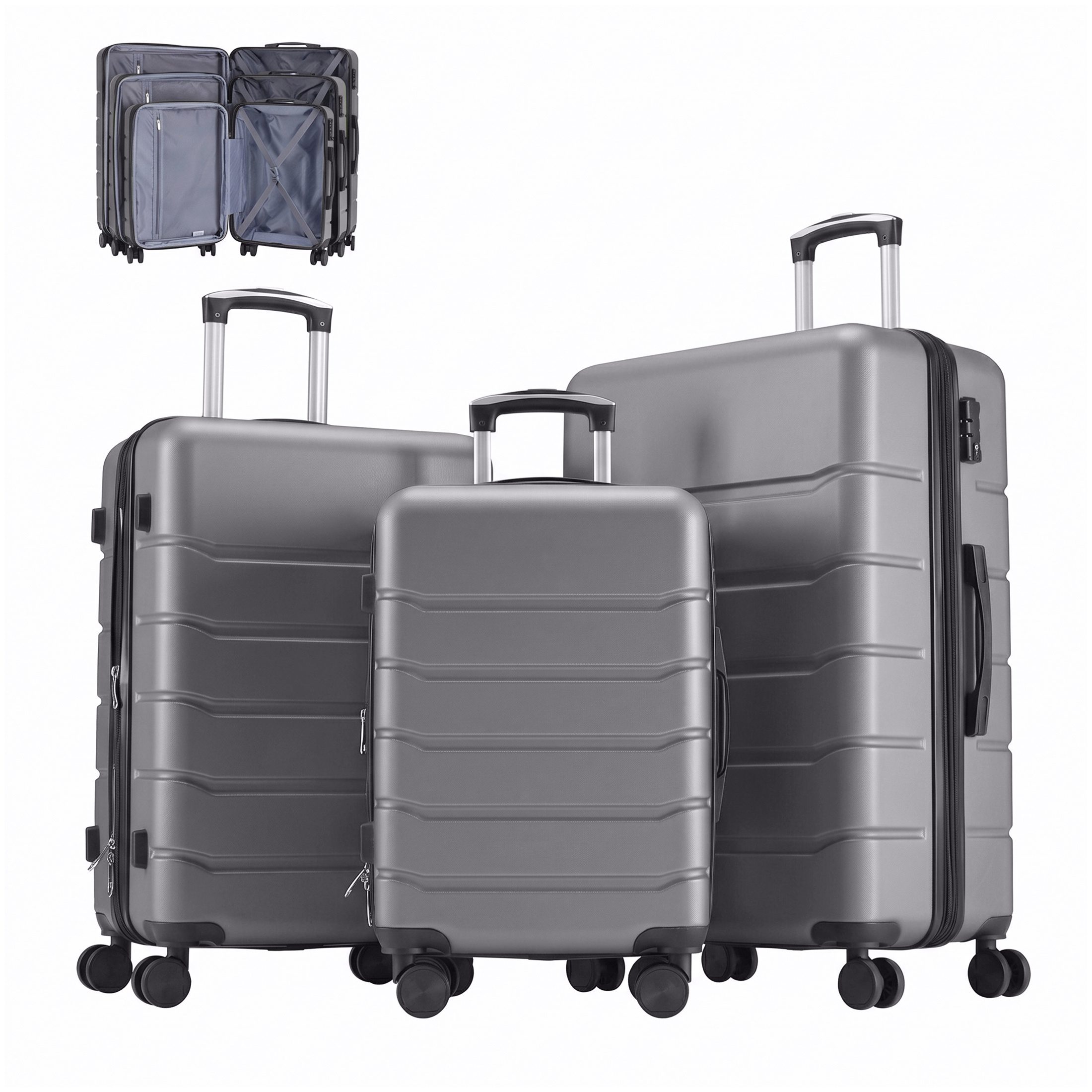 Hard Shell Carry On Suitcase, ABS Spinner Wheel Luggage, Lightweight And Expandable Rolling Travel Bag - Image 9