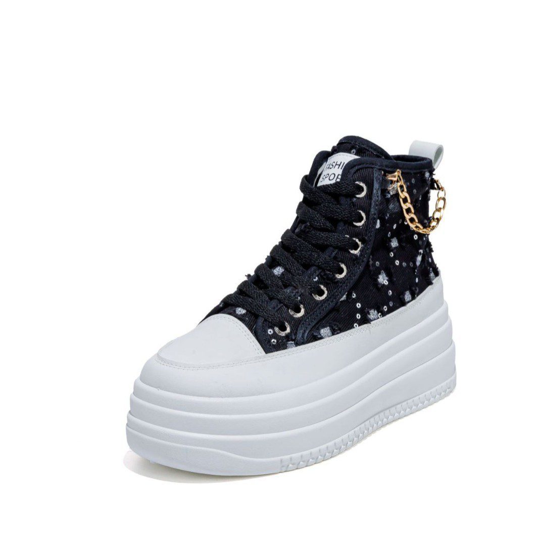 Denim Fashion Womens Casual Chain-Strap Shoes - Image 3