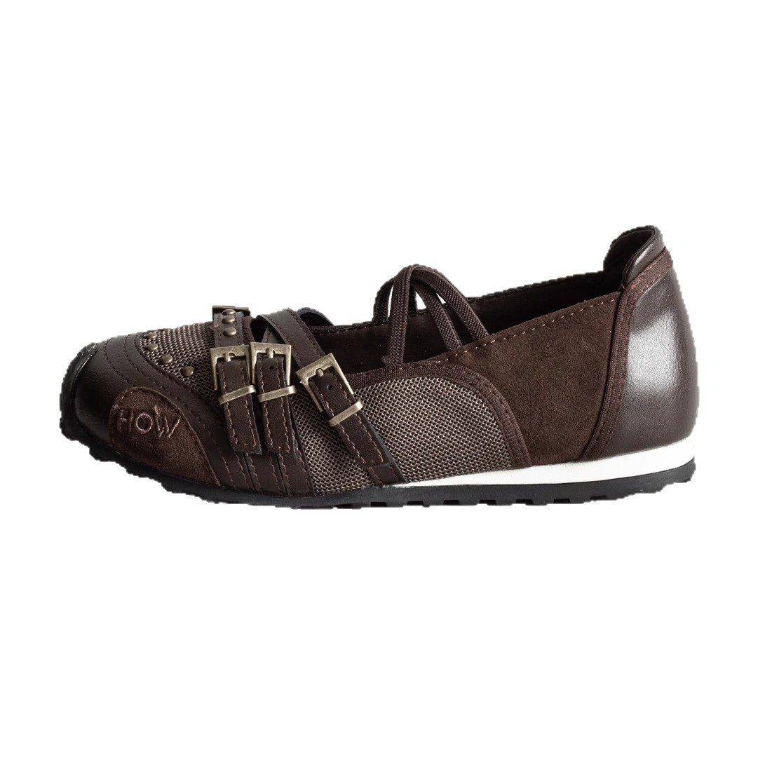 Brown Niche Retro Belt Buckle Sports Mary Jane Shoes Women - Image 5