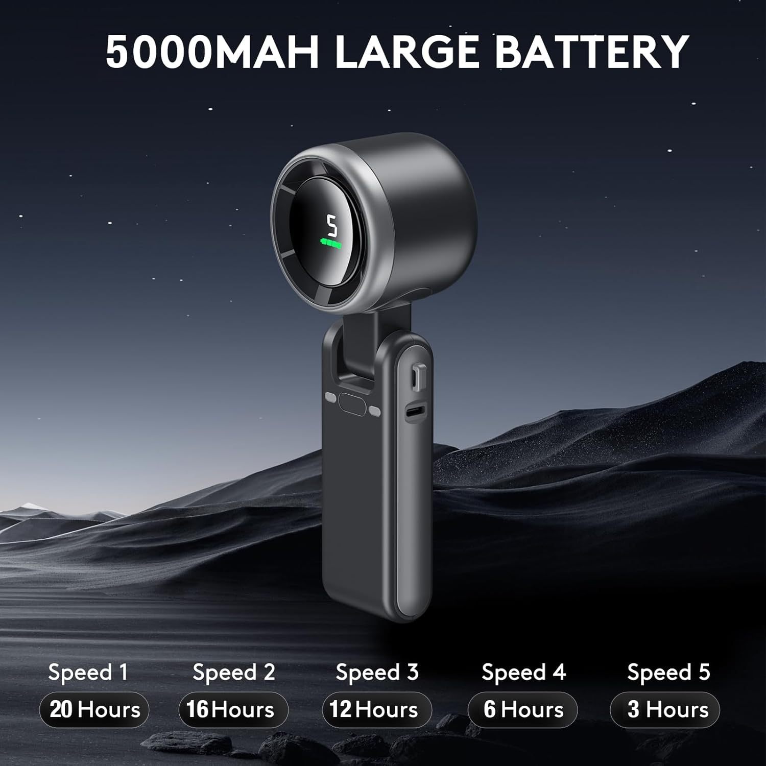 3 IN 1 Portable Handheld Turbo Fan, 5 Gear Wind,2500mAh Battery,World Cup USA Soccer Fan Portable Fan For Stadium Games - Image 5