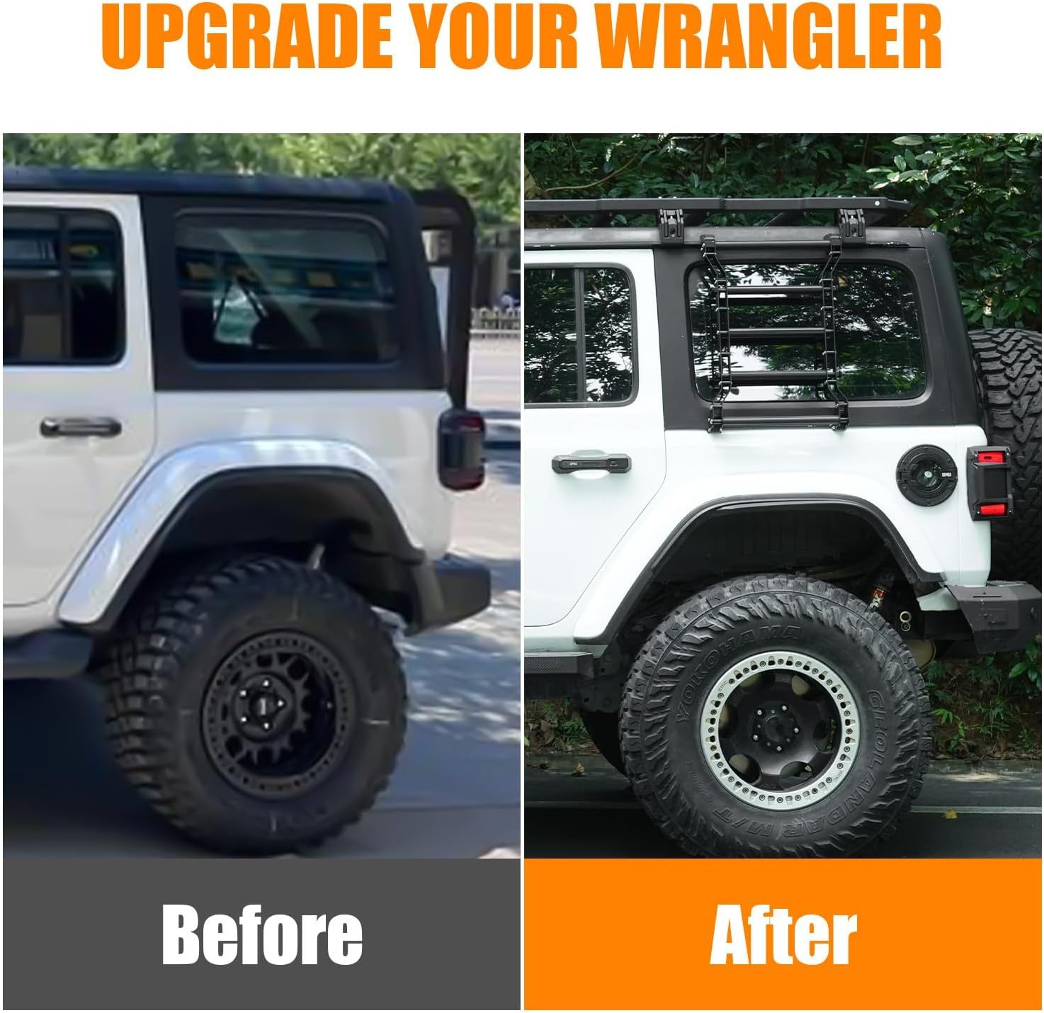 20269 Rear Window Ladder for 2018-2025 Jeep Wrangler JL JLU 2 Door 4 Door Luggage Ladder Rack Multifunctional Flank Kit - Image 8