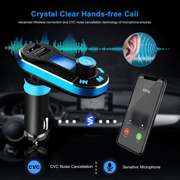 Car Wireless FM Transmitter Dual USB Charger Hands-free Call MP3 Player Aux-in LED Display Remote Controller - Image 4
