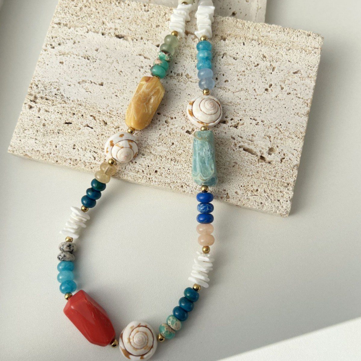 Handmade Beaded Stainless Steel Versatile Womens Necklace - Image 2