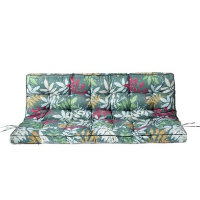 Outdoor Swing Cushions 55 Inch,Waterproof 4in Thick Porch Swing Cushion Replacement With Backrest And Ties,Comfortable 2-3 Seat Pation Swing Pad For Backyard,Garden,Lawn,Outdoor Furniture Flower