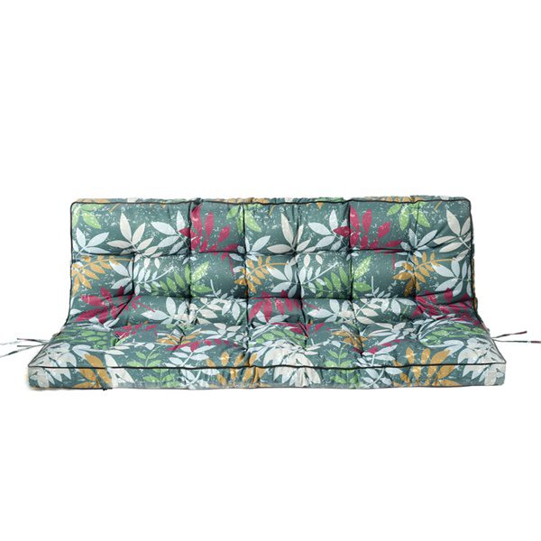 Outdoor Swing Cushions 55 Inch,Waterproof 4in Thick Porch Swing Cushion Replacement With Backrest And Ties,Comfortable 2-3 Seat Pation Swing Pad For Backyard,Garden,Lawn,Outdoor Furniture Flower