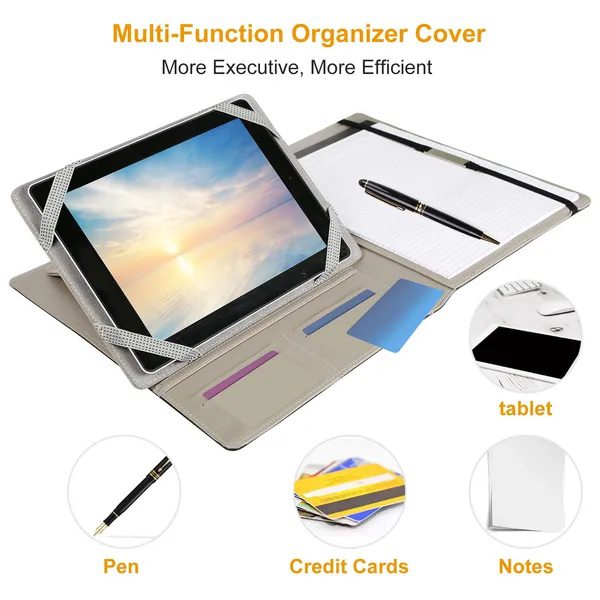 Organizer Case For 9.7in Tablet PC Business Tablet Portfolio With A5 Notepad Paper Pad Card Holder - Image 2