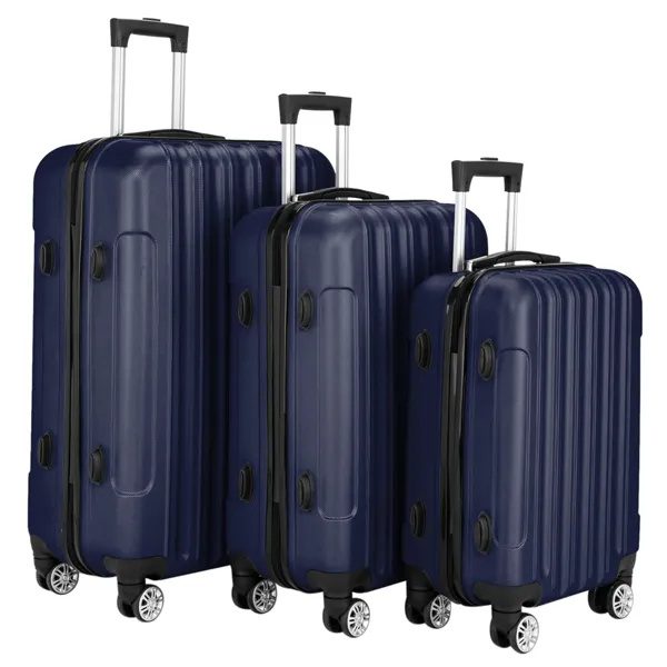3-in-1 Multifunctional Large Capacity Traveling Storage Suitcase Luggage Set Navy Blue - Image 9
