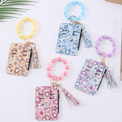 Multi-card Slot Zippered Coin Purse With A Tassel Charm
