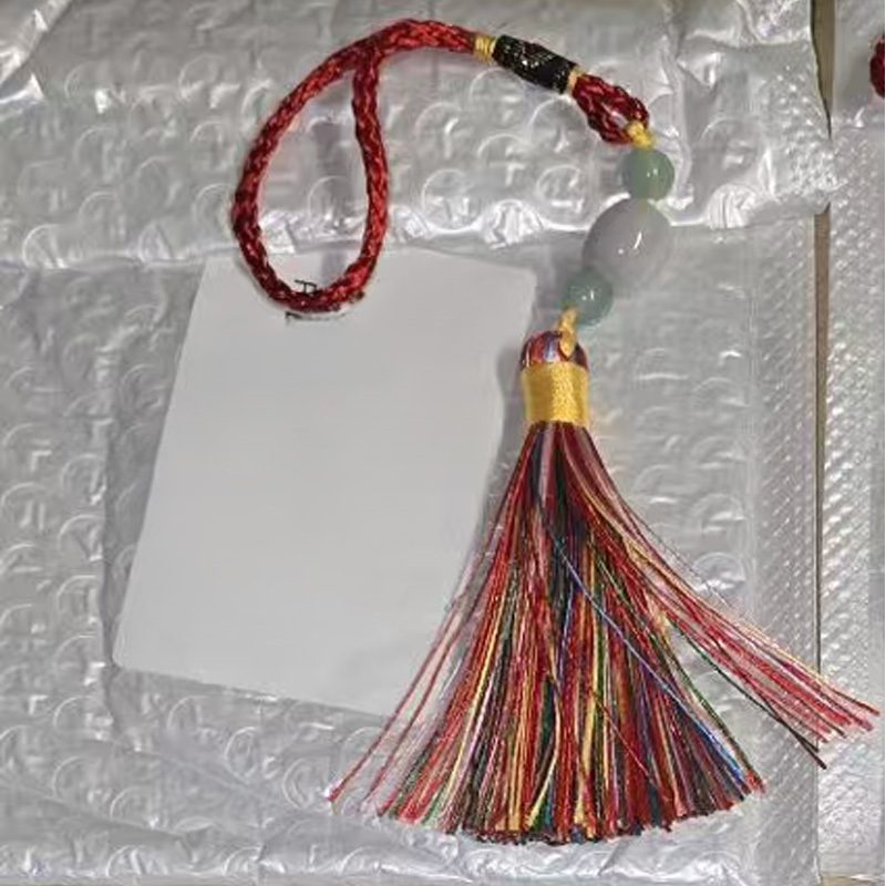 Knot Tassel Pendant For Phone Case, Mini Mala Tassels With Hanging Loop, Jade Beads And Charms - Image 5