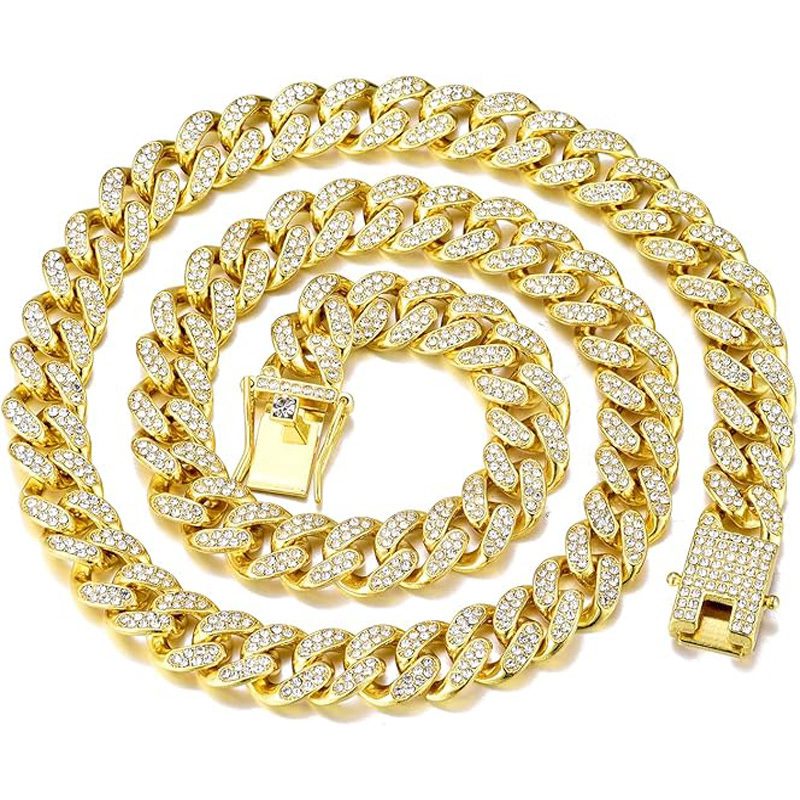 13mm Width Football Pendant Necklace,Number 23 Chain Iced Out Pendant Necklace, 3D Diamond Gold Zinc Alloy Stainless Steel Religious Zircon - Image 6