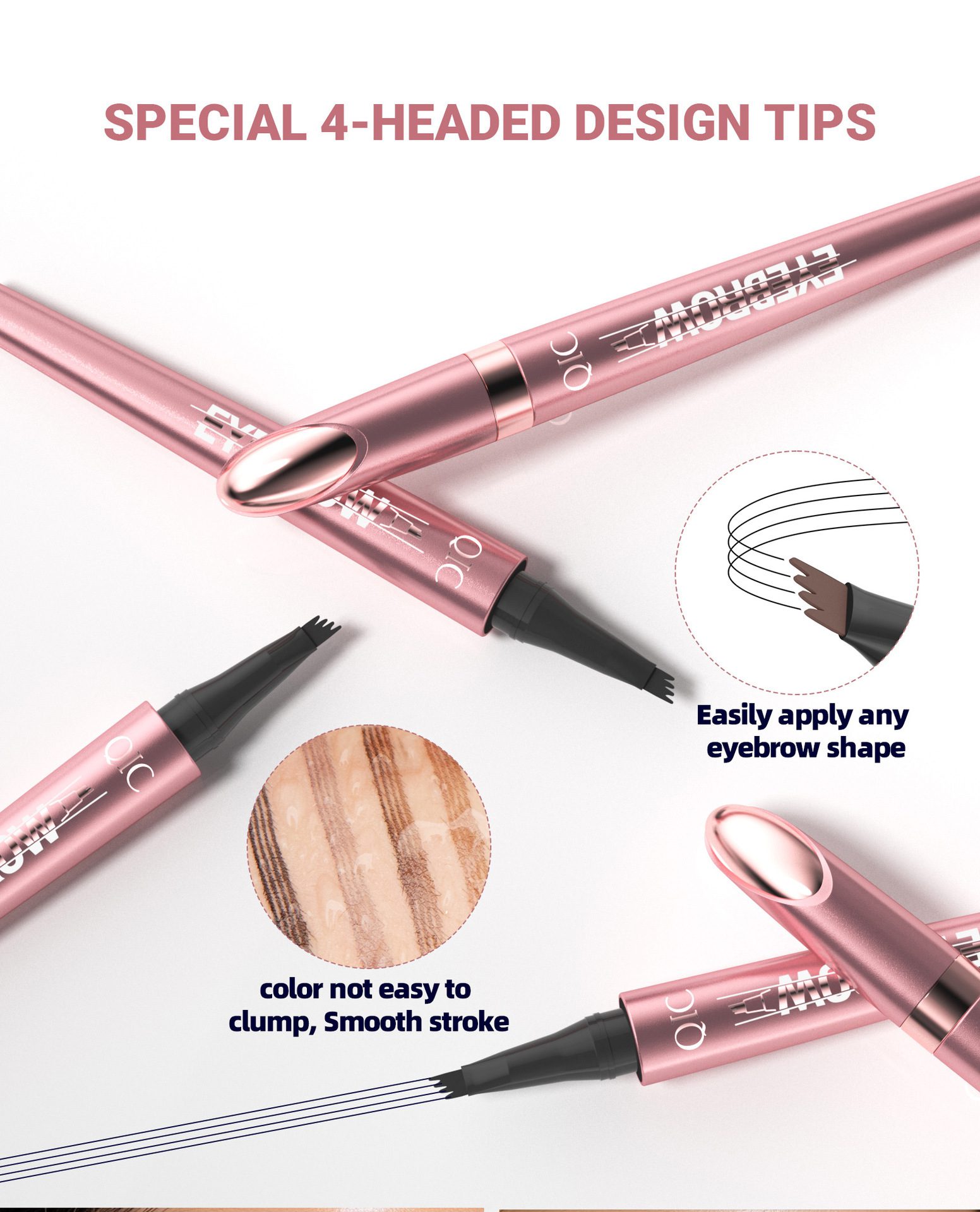 Waterproof And Smooth Not Smudge Four-fork Liquid Eyebrow Pencil - Image 10