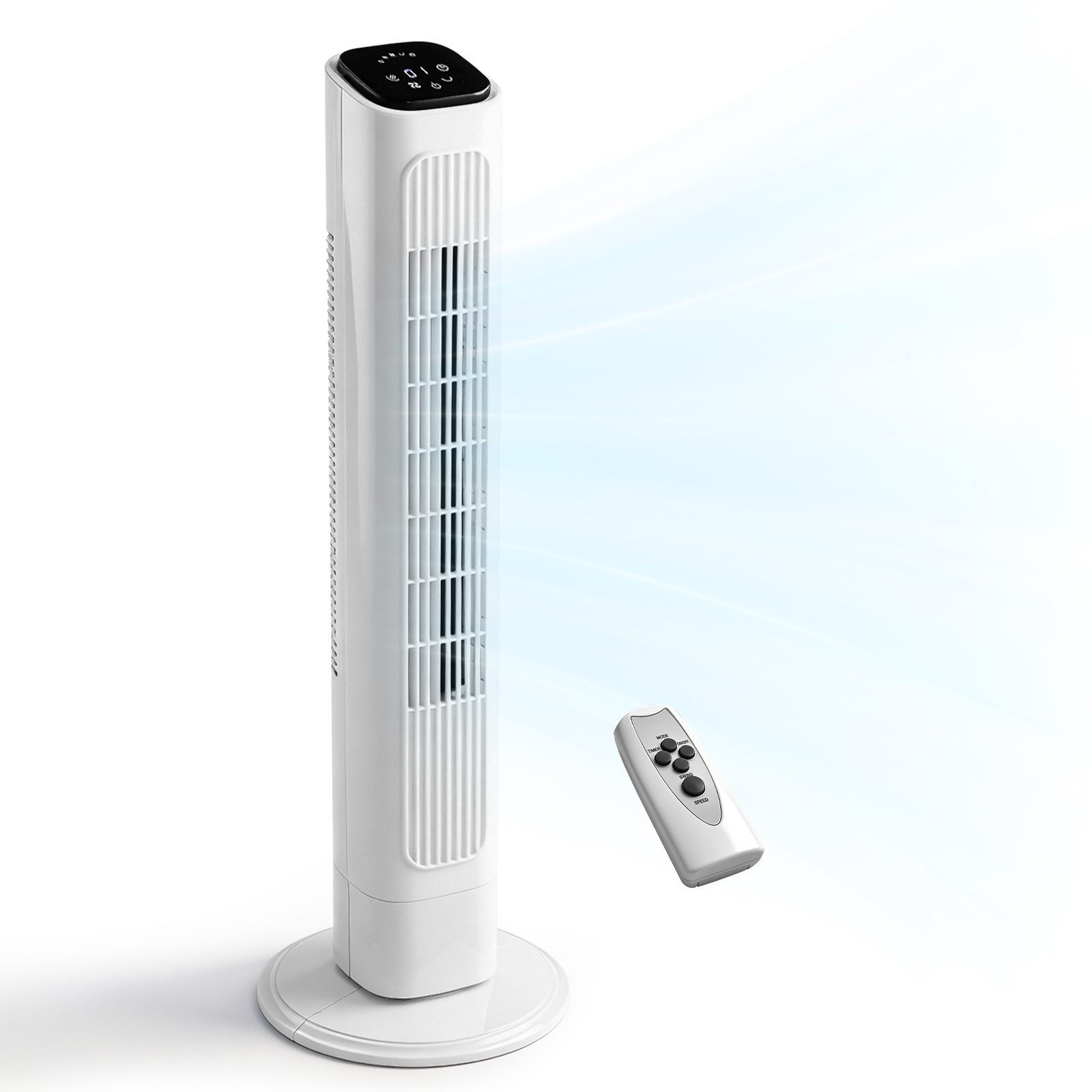 36 Inch Tower Fan, 110V 45W Quiet Cooling Column Fan With Copper Motor, Touch & Remote Control, 3 Speeds 3 Modes, 9H Timer, Wide Oscillating Standing Fan For Bedroom Office Home - Image 2