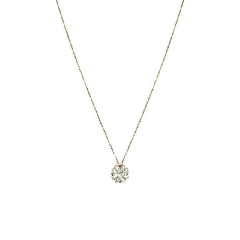 Retro Magnetic Folding Heart Shaped Four Leaf Clover Pendant Necklace Women Love Clavicle Chain Gifts Openable Choker Jewelry - Image 5