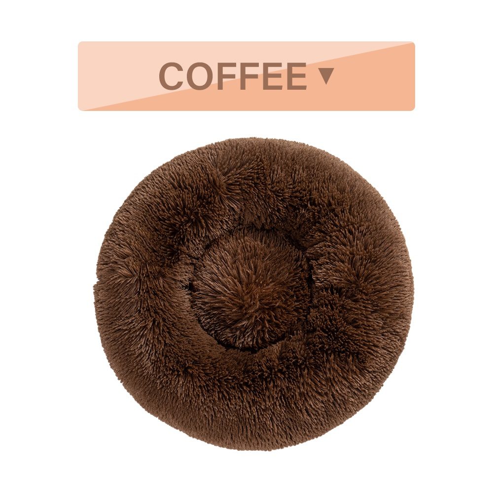 Fluffy Donut Dog Bed Warm Soft Long Plush Pet Cushion Dog House Cat Bed Washable Pet Sofa Mat Calming Samll Large Dog Beds - Image 8