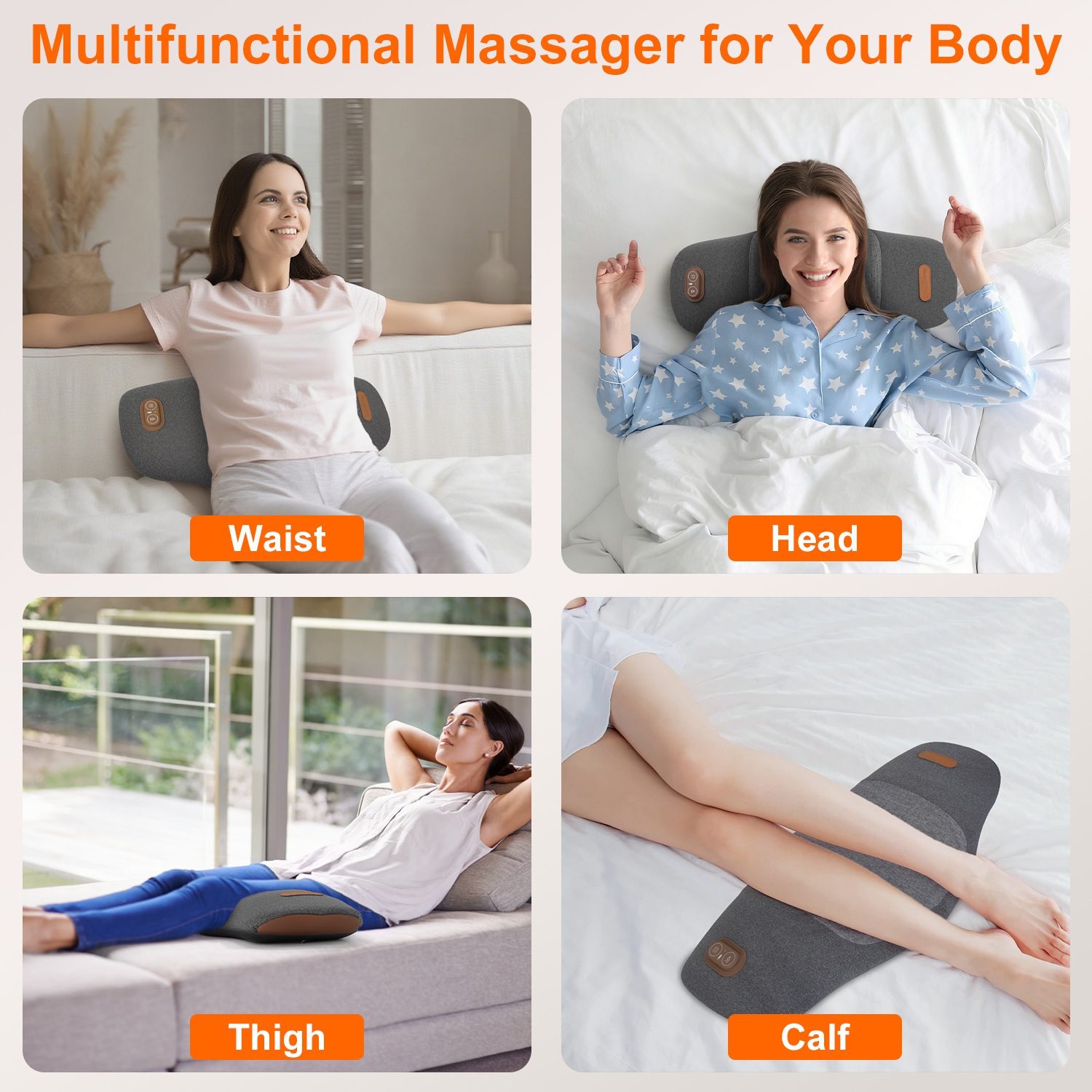2 In 1 Electric Lumbar Massager Support Pillow Memory Foam Lower Back Massager With Heat Vibration Adapter For Pain Relief - Image 2