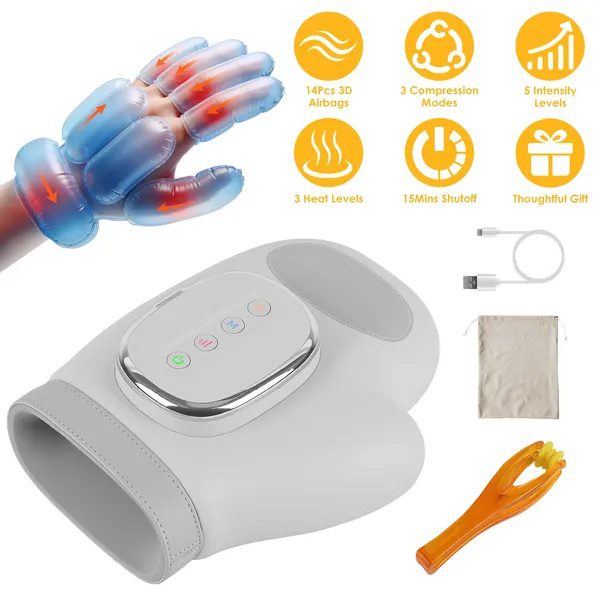 Cordless Hand Massager With 14 Airbags, 3 Massage Modes 5 Intensity Levels 3 Heat Levels For Arthritis Carpal Tunnel Relief,Cordless Hand Massage Tool For Arthritis Carpal Tunnel Pain - Image 2
