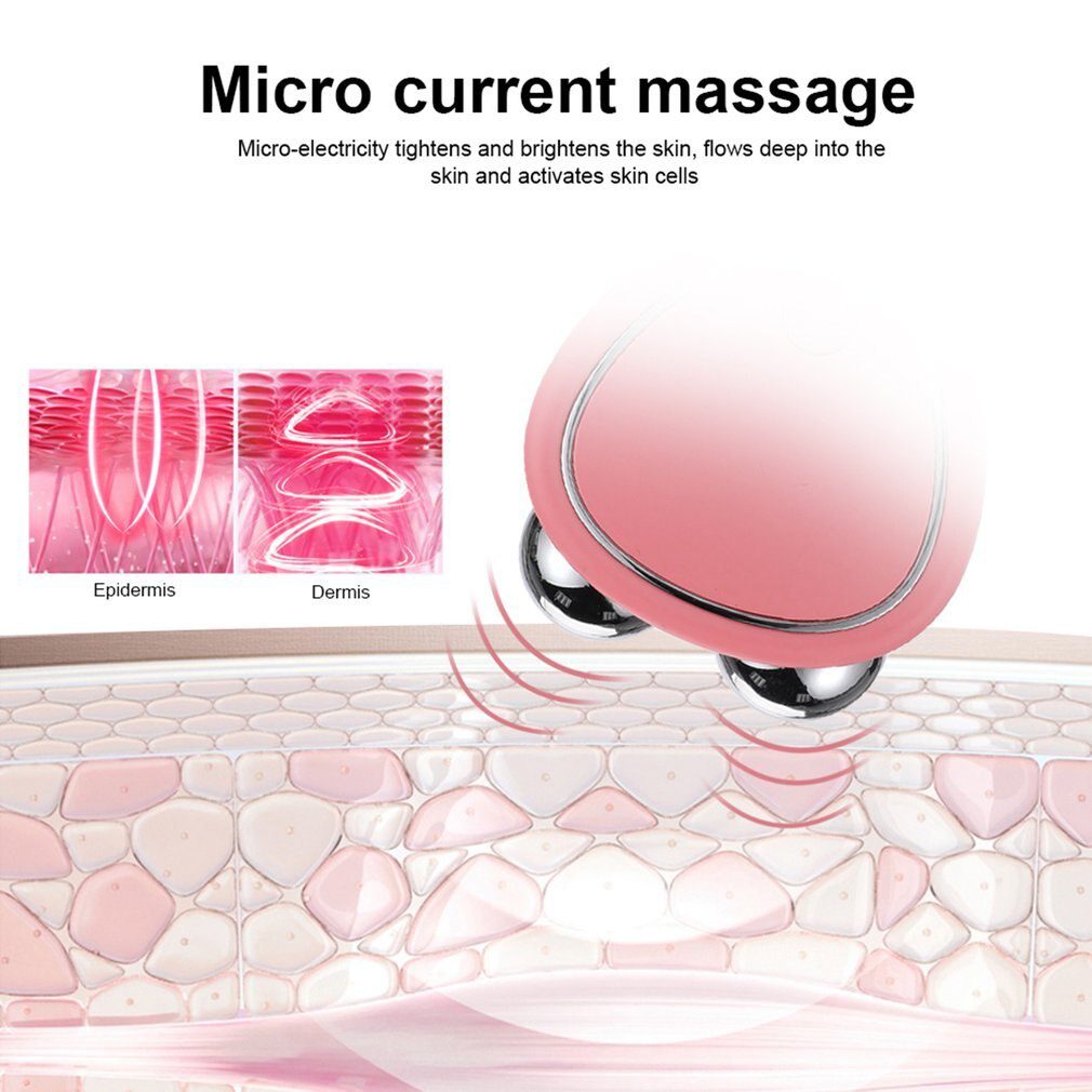 Portable Facial Micro-current Beauty Instrument For Lifting Thinning And Reducing Edema With Double Roller Massager - Image 2