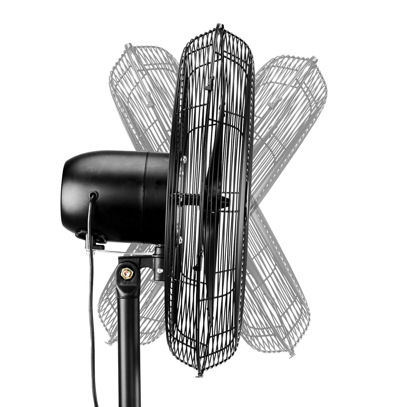 20 Inch Oscillating Pedestal Floor Fan, 5000 CFM High Velocity Standing Fan With BLDC Copper Motor, 4 Speeds Adjustable Height & Tilt Aluminum Blades Metal Industrial Fan For Garage Workshop Comm - Image 5