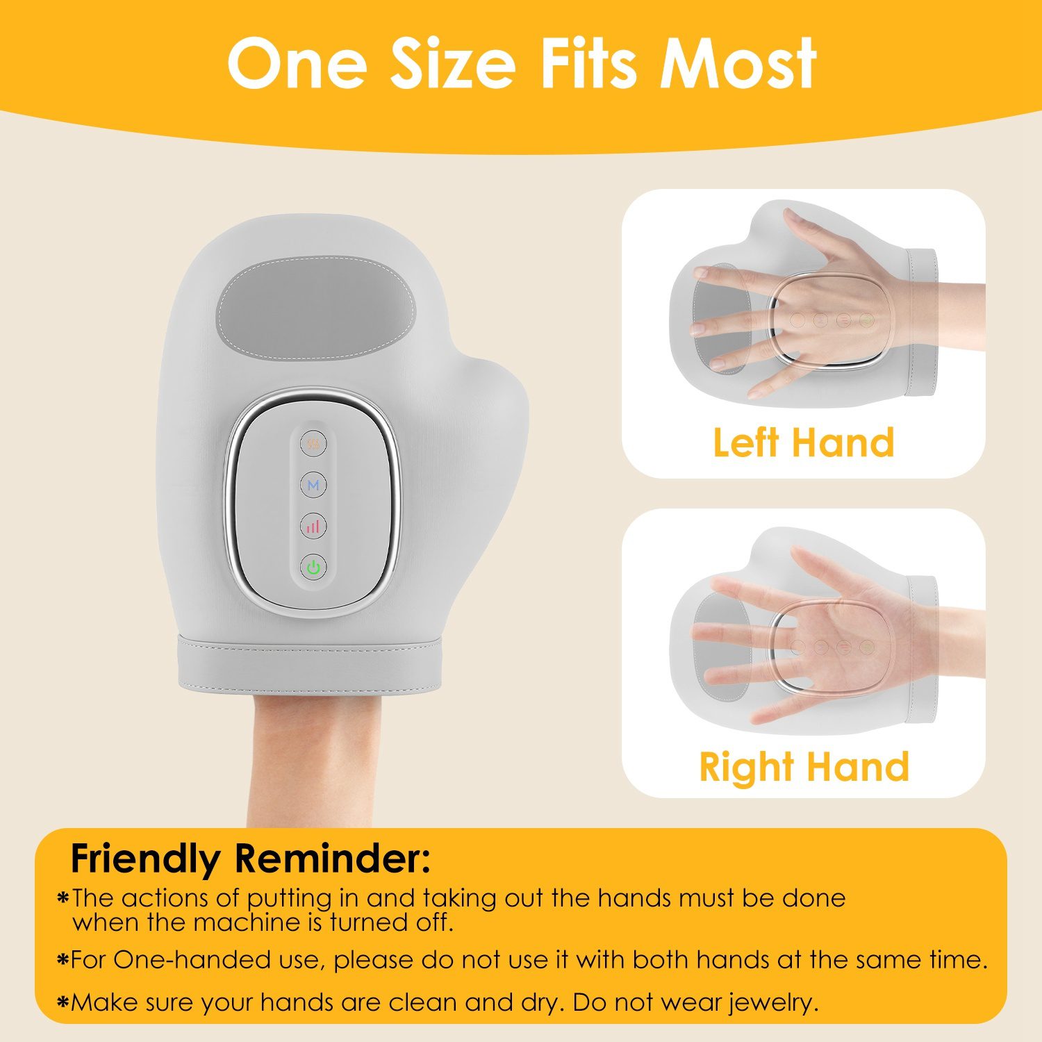 1Pc Hand Massager With Heat Compression Cordless Hand Massager For Arthritis Carpal Tunnel With 3 Modes 3 Heat Levels 5 Intensity Levels Disposable Gloves Finger Massager Carry Bag - Image 7