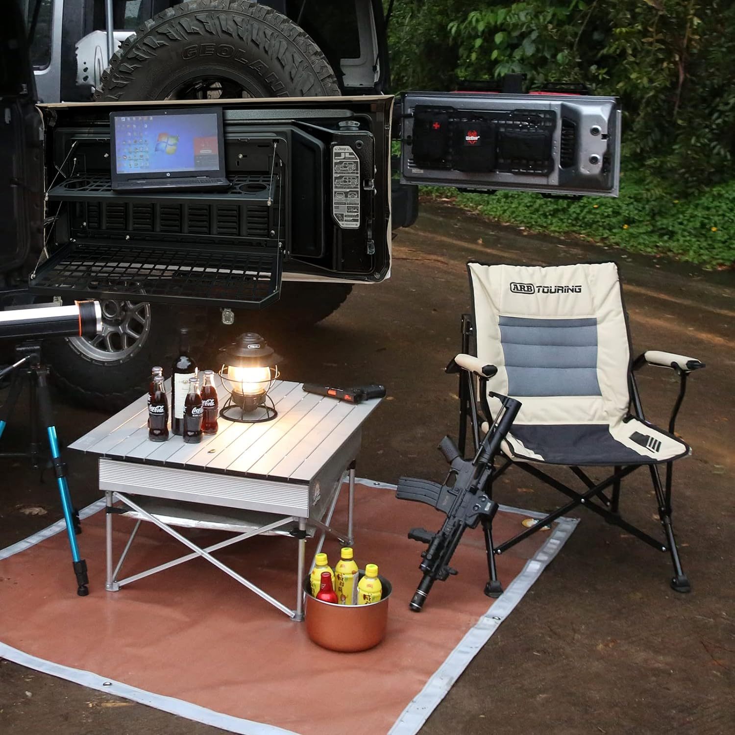 2-Tier Tailgate Table Rear Foldable Storage Cargo Rack Outdoor Camping Desk for 2007-2026 Jeep Wrangler JK&JL 4 Door (Not Fit JK Models with Stock Subwoofer) - Image 10