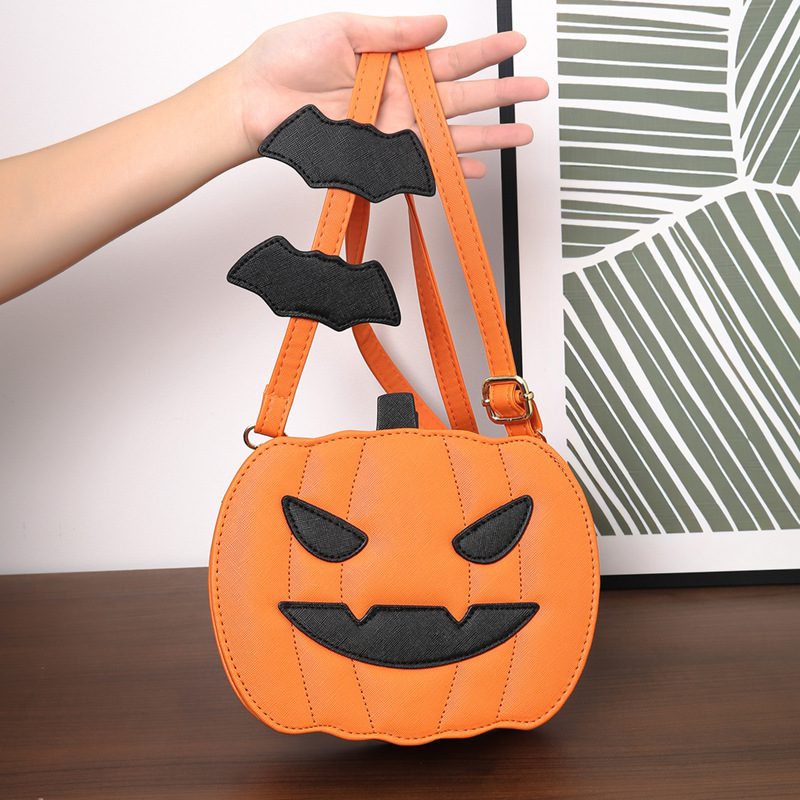 Halloween Bags Funny Pumpkin Cartoon Shoulder Crossbody Bag With Bat Personalized Creative Female Bag - Image 7