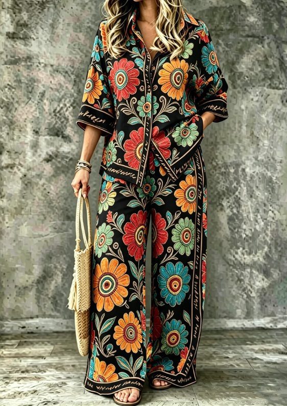 SpringSummer Digital-Print Shirt And Pants Set - Image 10